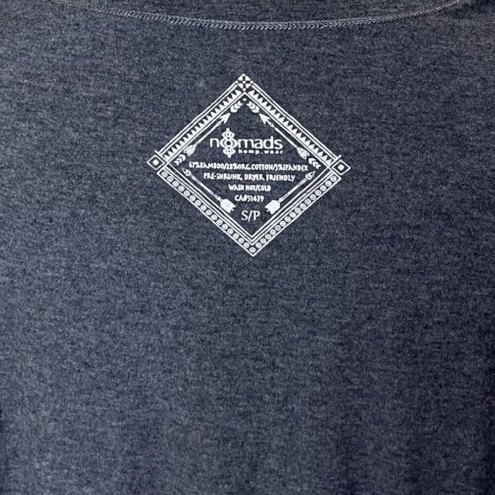 Nomads Hemp Wear Top Gray Small - Picture 3 of 4